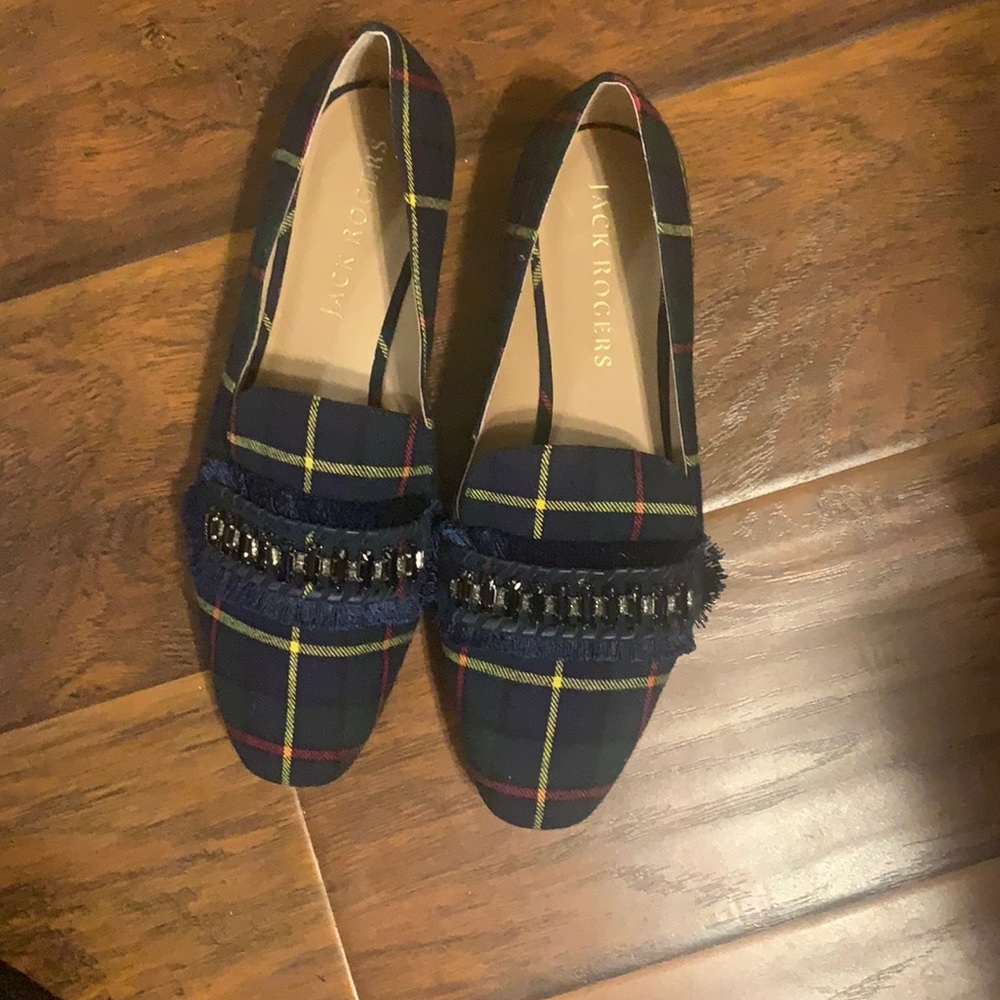 Jack Rogers plaid flats